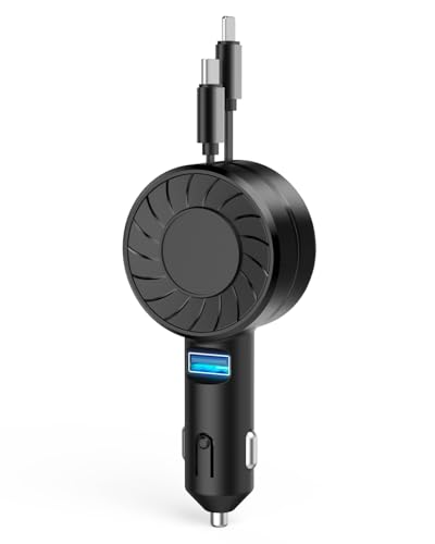 GLILAVOX シガーソケット USB 巻き取り 3in1充電器 カーチャージャー 急速充電 車載充電器 ライトニン..