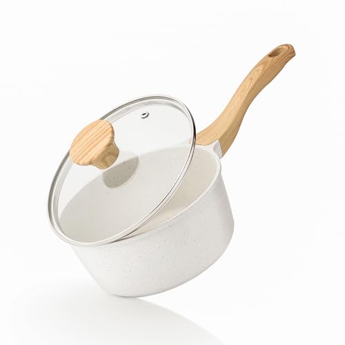 SENSARTE 片手鍋20cm IH/ガス対応 味噌汁 鍋 ソースパン 焦げ付かない ーブルコーティング 洗いやすい ..