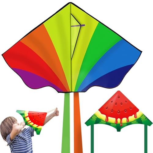 2個 カイト 凧 凧揚げ スポーツカイト カラフルカイト 三角凧 アウトドア 組み立て簡単 連凧 凧上げ 凧揚げ大会 おもちゃ 外遊び 子供 大人 ビーチ 公園 遊具 糸巻き 収納バッグ付き (大凧+指凧)