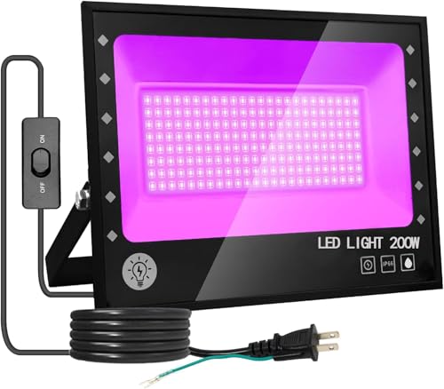 ARREBOL （アレボル）led投光器 ブラックライト 200W紫外線ライト 投光器 紫外線投光器 PSE認証 IP66防..
