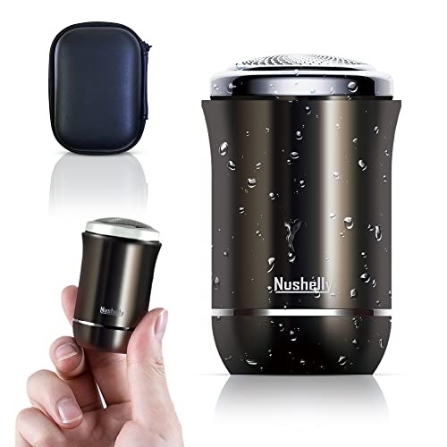 Nushelly メンズ 電動シェーバー 電気 ひげそり 3枚刃 回転式 深剃り 携帯髭剃り 小型 コンパクト IPX7..