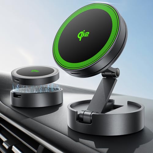 THREEKEY スマホホルダー 車 ワイヤレス充電 マグセーフ クルマ Qi2 充電器 車載【360°回転可能 高硬度..