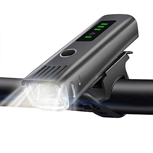 自転車 ライト 光センサー搭載 自転車用シートクランプ付き USB充電式 LED ライト 懐中電灯 クロスバイク ロードバイク 軽量 通勤 通学 ロングライド 防災 緊急対応 (1500mAh 250ルーメン)