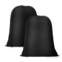 OTraki 巾着袋 大 40x50cm 2枚入 収納袋 巾着 ポリエステルタフタ製 大容量 着替え入れ 汚れ物入れ ナイロン 巾着 大 体操服袋 洗える 衣類収納 Drawstring bag 部活 スポーツジム 旅行用 ブラック
