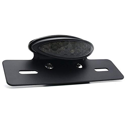 ONGMEIL 汎用 LED スリム キャッツアイ テールランプ ナンバーライト ステー カスタム オートバイ ブレ..