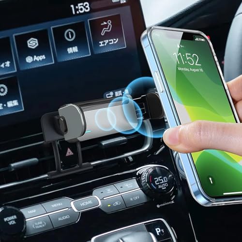 【BIXUAN】トヨタ アクアMXPK1 2代目 2021+スマホホルダー アクア携帯ホルダー トヨタ アクア ホルダー アクア スタンドホルダー アクア専用 スマホホルダー 片手自動開閉 360回転 落下防止 iPhone/Android アクア スマホホルダー