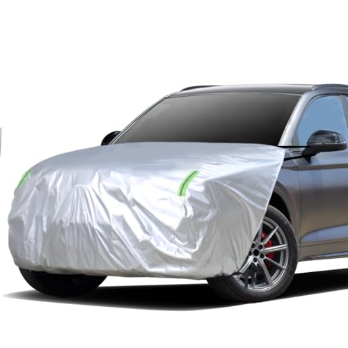 ANBEN ボンネットカバー 自動車ボンネットカバー 厚地でしっかりし 防炎 ボンネット保護カバー 車カバー 裏起毛タイプ ヘッドライト劣化 日焼け防止とアンチエイジング 蛍光反射ストリップ付き UV-L (SUV/オフロード車用UV-Lサイズ)