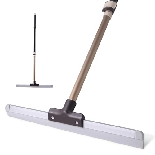 Eyliden 17インチ ゴム製フロアスクイージー - 素早く水と泡を取り除き、デュアルアクションプッシュ&..