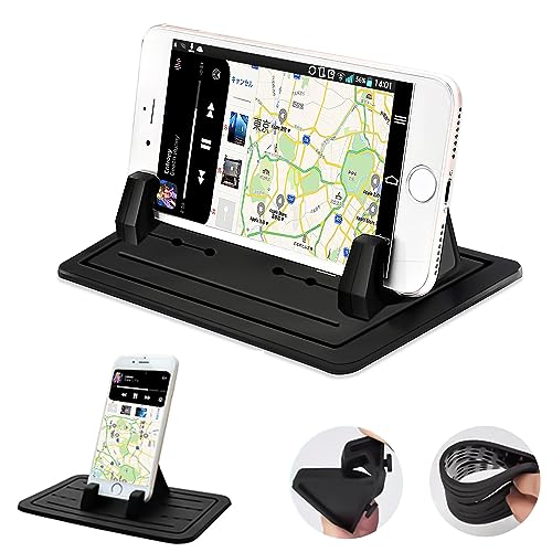 スマホホルダー 車 スマホスタンド 【2025年進化】 Twofox シリコン製スマホ車載ホルダー GPS用クリッ..