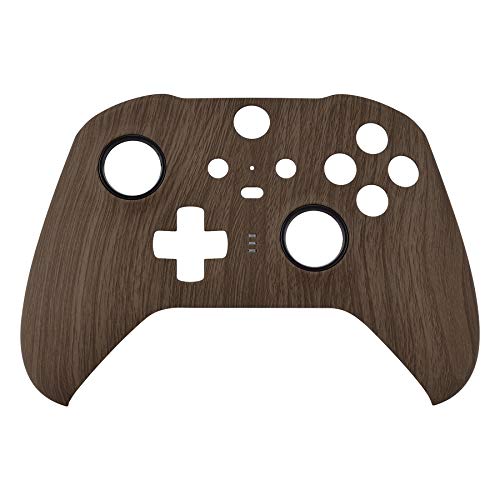 eXtremeRate xbox one elite series 2 (モデル1797)コントローラーに対応用交換フェースプレートシェル、パタンデザインxbox elite series 2 coreコントローラー対応用ソフトタッチ正面シェルケース&アクセントリング【木目調】 eXtremeRate xbox one elite series 2 (モデル1797)コントローラーに対応用交換フェースプレートシェル、パタンデザインxbox elite series 2 coreコントローラー対応用ソフトタッチ正面シェルケース&アクセントリング【木目調】