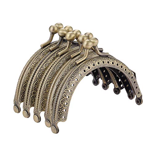 がま口 口金 財布 フレーム 金具 手芸材料 DIY ハンドメイド 半円型 8.5cm アンティークブロンズ 10個入り