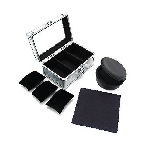 Iriwa 腕時計収納ケース3本用 1本用ケース付き クロス付き 腕時計コレクションケース 時計展示ボックス..