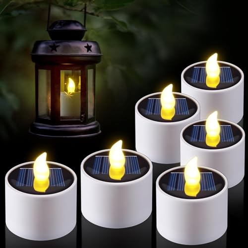 led ろうそく ライト 太陽光充電式 キャンドルライト PChero led ソーラーキャンドル led ろうそく センサーライト LEDライトキャンドル 防水IP65 太陽光パネル 6個セット 防水 暖色 安全 結婚式 誕生日 パーティー 自動オン/オフ 長持ち 太陽光