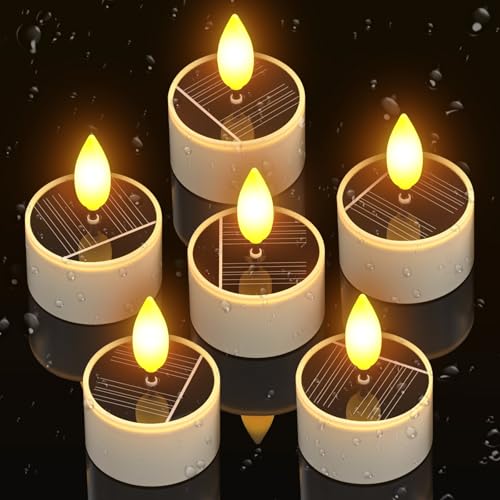 PChero 太陽光充電式 キャンドルライト 省エネ ソーラーキャンドル led ろうそく センサーライト 防水IP54 太陽光パネル 長持ち 太陽光 ランタン 庭 ソーラー 夏祭り 暖色 自動オン/オフ 6個セット