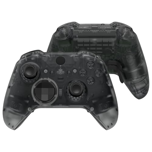 eXtremeRate Xbox One Elite Series 2 コントローラー用 フルセットシェル&ボタン(モデル1797対応)、Elite Series 2 Core コントローラーに対応用フェイスシェル、背面シェル、フルセットボタン付き「クリアブラック」