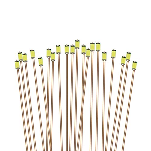 ミニチュア 0.1mm銅線 配線付き SMD 0603 チップLED 白 20本入り 電車模型 鉄道模型 建物模型 模型電飾..