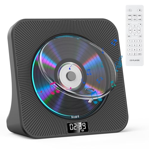 KOVCDVI デスクCDプレーヤー Bluetooth受信/送信 スピーカー内蔵 CDラジカセ CD/Bluetooth/FM/LINEモー..
