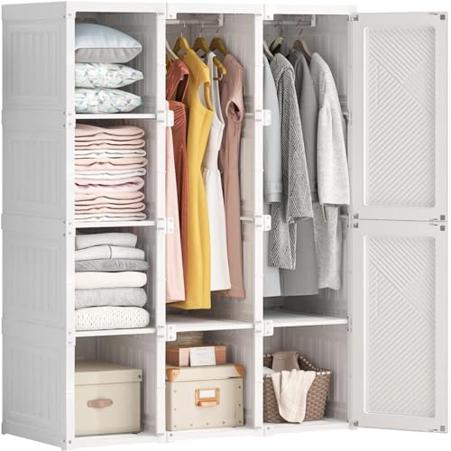 Mayi Box ワードローブ クローゼット 大容量 ハンガーラック シンプル収納棚 衣類ケース 一体折り畳み..