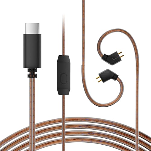 Yinyoo CCZ C02【TYPE-C】タイプc リケーブル イヤホンケーブル イヤモニ交換用ケーブル 4N 84芯無酸素銅ダブル並列 KT0231 DACデコーダチップ搭載 HIFI音質 ノイズキャンセリング搭載 絡まりにくい設計 金メッキピン