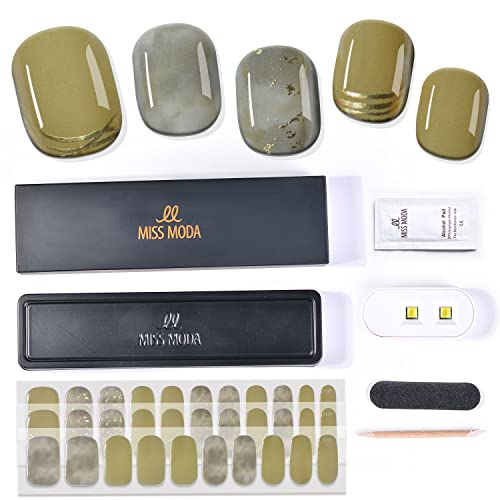 MISS MODA ジェルネイルシール 硬化タイプ 超Miniジェルランプ付いた4点ジェルネイルセット 人気手用 ..