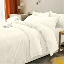 【暖かさ+3℃】Vallein 布団カバー シングル 3点セット 冬用 フランネル マイクロファイバー セミダブル ダブル 布団カバーセット 掛け布団カバー 寝具カバーセット(ホワイト·シングル)