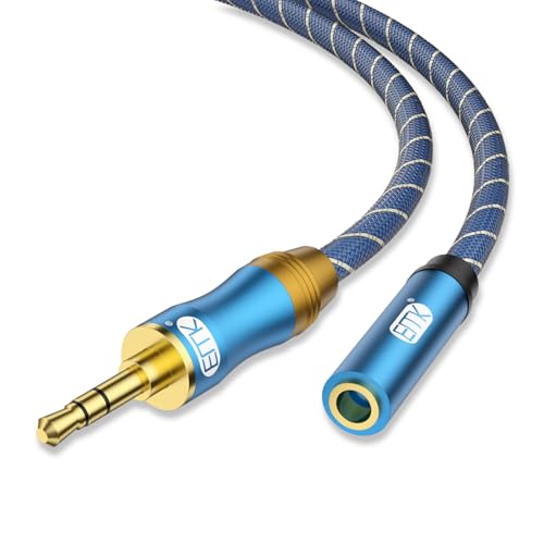 EMK 3.5mm イヤホン延長ケーブル 3極 TRS オーディオケーブル AUX ケーブル オス-メス ステレオミニプ..