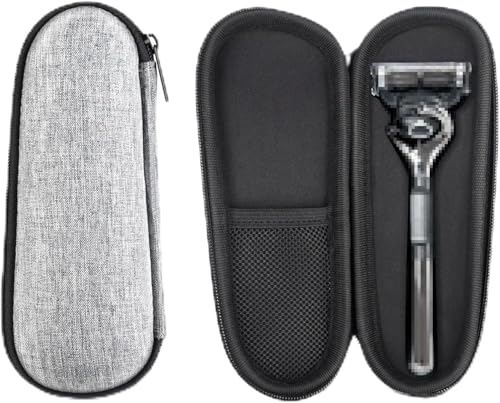 ZLiT ジレット Fusion5 カミソリケース、EVA 防水 耐衝撃 カミソリ ストレージバッグ 旅行用キャリーシェーバーケース ジレット Fusion5 Razor用 (グレー)