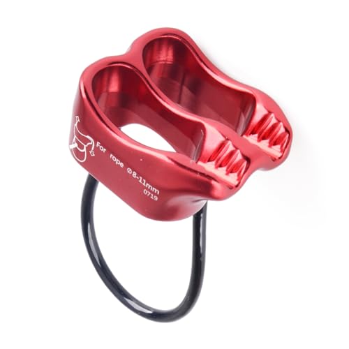 TRIWONDER マイクロビレイデバイス 25kN ATC ガイド アルパイン スクリューゲートカラビナ 懸垂下降 デバイス アウトドア ロッククライミング 登山 安全リング ベライ クライミングデバイス (レッド)