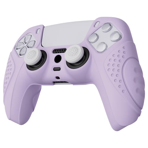 eXtremeRate PlayVital ps5コントローラーに適用するカバー、ps5コントローラー対応用保護カバー、スティックキャップ付き【ガーディアンエディション-藤紫】