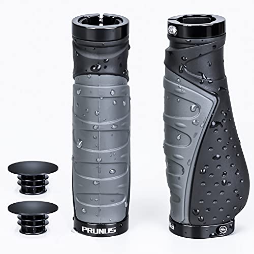 PRUNUS 0702自転車ハンドルグリップ、滑り止めハンドルバーグリップ、耐衝撃性防水人間工学に基づいたM..