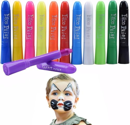 mefeny フェイスペイント 12色 ボディペイント マタニティペイント クレヨン 顔ペイント クリスマス 安..