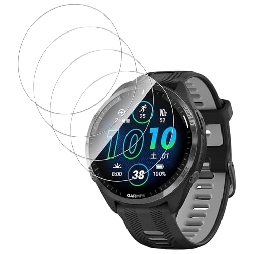 【4枚セット】For Garmin Forerunner 965 フィルム ガラスフィルム ガーミン Forerunner 965 対応 Kluso 9H硬度 クリア 高透過率 高感度タッチ 指紋防止 衝撃吸収 液晶保護