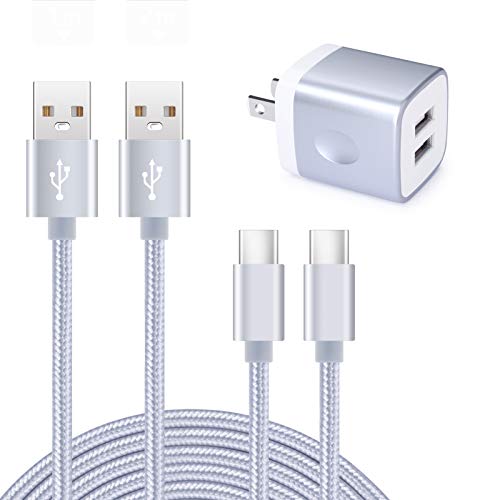 Viviber「2ポートUSB充電器*1個+USB Type-Cケーブル1.8m*1本、0.9m*1本」USB充電アダプター 急速充電器 タイプC充電器 AC USBコンセント アンドロイドスマホ充電器 ドコモ携帯充電器 Xperia充電器 Galaxy充電器ケーブル Type-C USBケーブル USB C