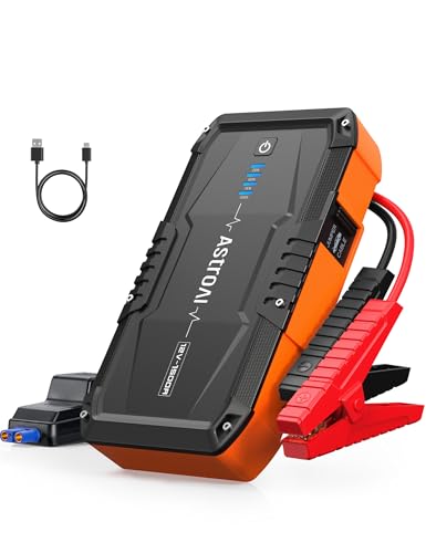 AstroAI S8 ジャンプスターター 10000mAh 1500Aピーク電流 車用エンジンスターター（最大6.0Lガソリン車・3.0Lディーゼル車対応） 12V 車緊急始動 安全保護 モバイルバッテリー 懐中電灯 PSE認証済 USB-C付き