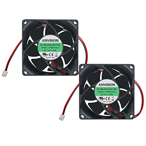 ANVISION 2ĥѥå 80mm x 25mm DC 12V ֥饷쥹ѥե ǥ奢ܡ٥
