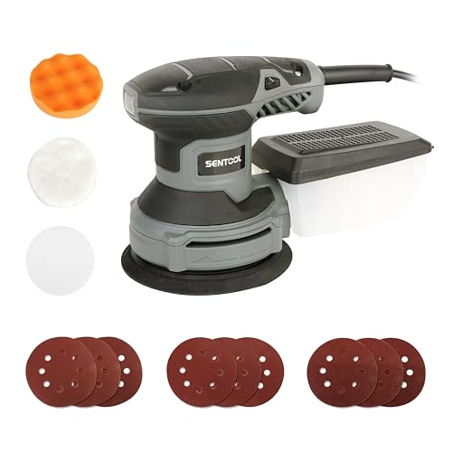 SENTOOL サンダー 電動 300W ランダムサンダー AC100V ポリッシャー コード式 オービタルサンダー 6段..