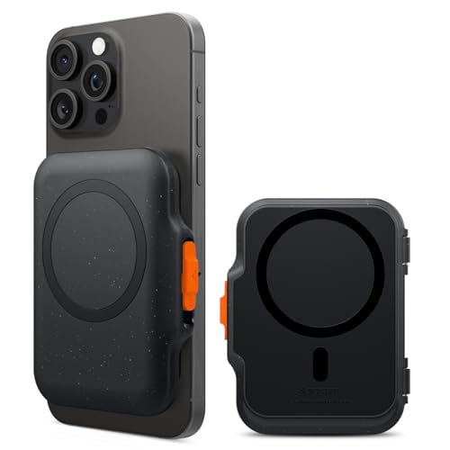 [Spigen] MagSafe対応カードケース 最大6枚カード 貴重品 収納可能 強力な磁力 iPhone16/15/14/13/12 シリーズ対応 マグネット式ウォレット ミニマリスト向け TinTap マグフィット AFA07617（ブラック）