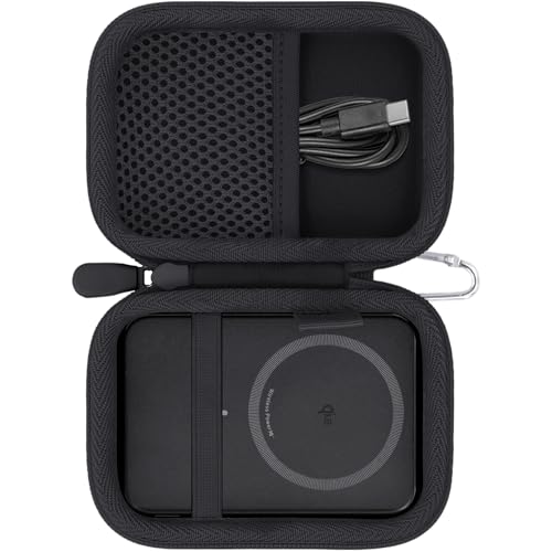 （ケースのみ）Anker Nano Power Bank (5000mAh, MagGo, Slim) MagSafe対応薄型モバイルバッテリー A1665専用収納ケース,ブラック-Khanka