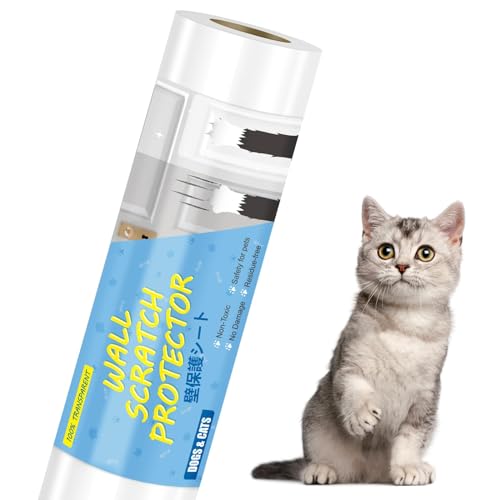 JDHON 猫 壁紙保護シート はがせる 壁紙シール 45cm×3m爪とぎ防止シート ひっかき 防止 落書き対策 半..