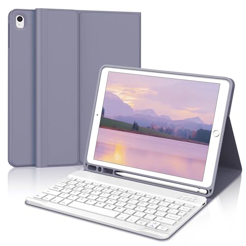 IVEOPPE iPad キーボード 第9世代 第8世代 第7世代 ケース ペン収納 軽量 薄型 iPad air3 キーボード付きケース 耐衝撃 傷つけ防止 オートスリープ機能 脱着式 Bluetooth キーボードカバー 手帳型 10....