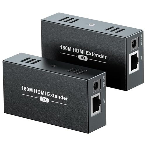 PWAY HDMI エクステンダー LAN 変換 最大150m伝送距離 1080P@60Hz 3D RJ45からHDMI 送受信機セット 簡..