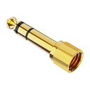 ステレオミニプラグ to ステレオ標準プラグ,CableCreation 6.35mm ステレオプラグto 3.5mm ステレオジャックアダプタ6.35mm to 3.5mm (オスーメス)スクリュー付き 金メッキ アンプヘッドホン変換
