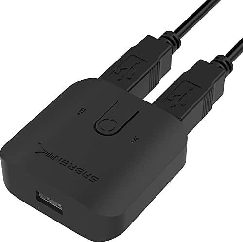 SABRENT usb kvmスイッチ、2ポート入力、キーボード、マウス、ノートパソコン、タブレット、スキャナー..