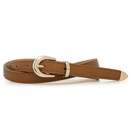 [BEEL] ベール ベルト レディース カジュアル ナチュラル 細ベルト ブラウン 【デザイン01】