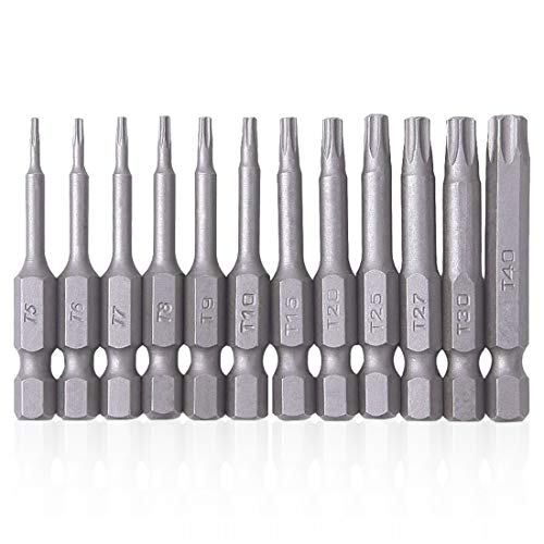 SeonFook 12ピース トルクスドライバー 星形 梅の花 ドライバーセット T5-T40 ドリル ビット工具 六角..