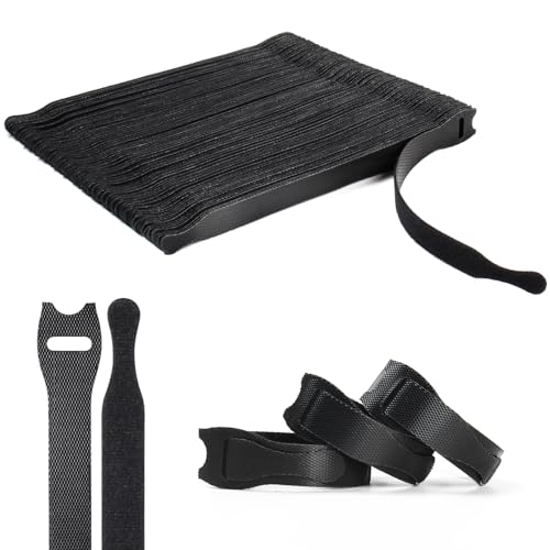 OneLeaf 再利用可能なケーブルタイ 110個 調節可能な8インチコードオーガナイザータイ 多目的フックル..