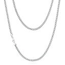 KRKC&CO ネックレスチェーン メンズ 人気 喜平2面カット 幅4mmチェーンのみ サージカルステンレス316L 金属アレルギー対応 アクセサリー ユニセッ...