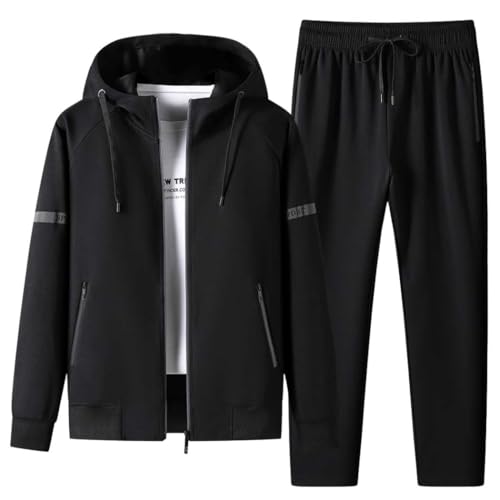 [Inkpoo] メンズ パーカー 上下セット スウェット ズボン 秋冬服 メンズ ジッパー アウター 無地 ゆっ..