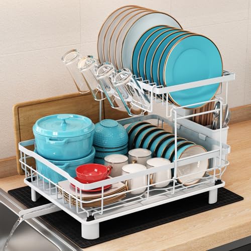 MAJALiS 食器 水切りラック 2段 食器乾燥ラック シンク上 水切りカゴ ラック 皿立て ミズキリ キッチン..