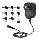Punasi チャージャー 3V-12V 電圧調整 変換プラグ ユニバーサル AC充電器 ACアダプター DCアダプター メデラ パンプ スピーカー LEDライト ルーター ケーブルセット (12w)コネクタの極性(+)